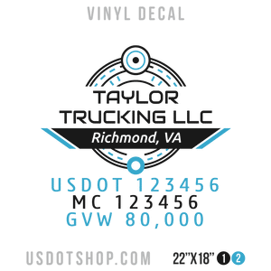 Truck Door Decal, Company Name, Location, USDOT, MC, GVW