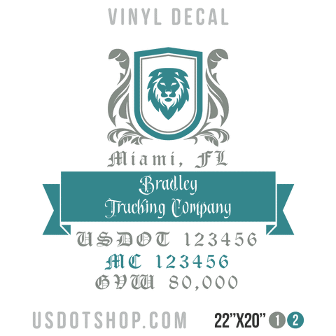 Truck Door Decal, Company Name, Location, USDOT, MC, GVW
