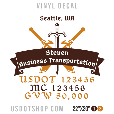Truck Door Decal, Company Name, Location, USDOT, MC, GVW