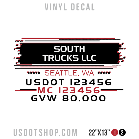 Truck Door Decal, Company Name, Location, USDOT, MC, GVW