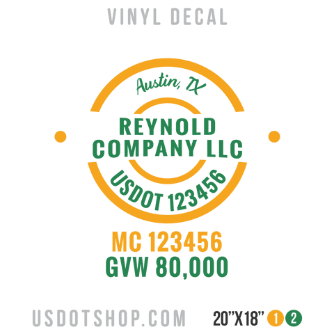 Truck Door Decal, Company Name, Location, USDOT, MC, GVW