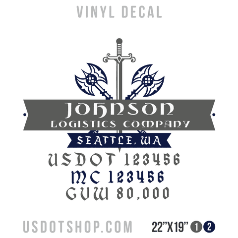Truck Door Decal, Company Name, Location, USDOT, MC, GVW