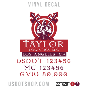 Truck Door Decal, Company Name, Location, USDOT, MC, GVW