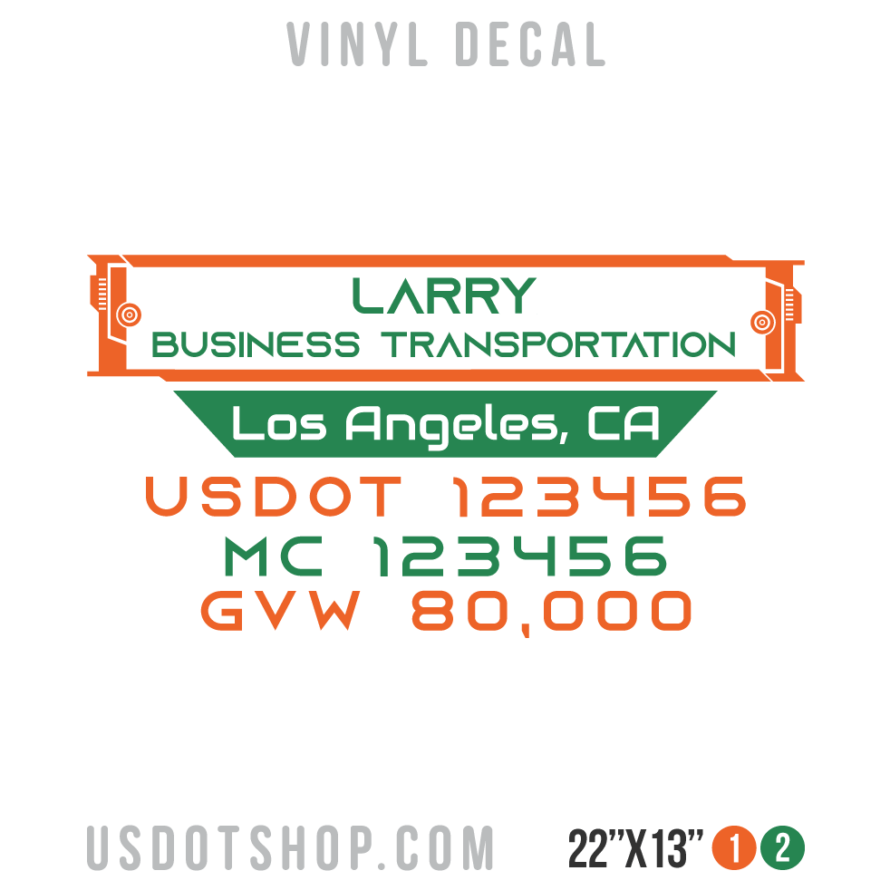Truck Door Decal, Company Name, Location, USDOT, MC, GVW