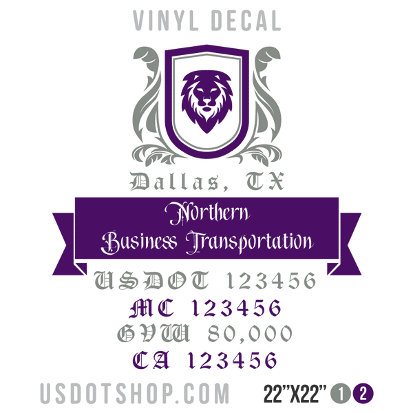 Truck Door Decal, Company Name, Location, USDOT, MC, GVW, CA