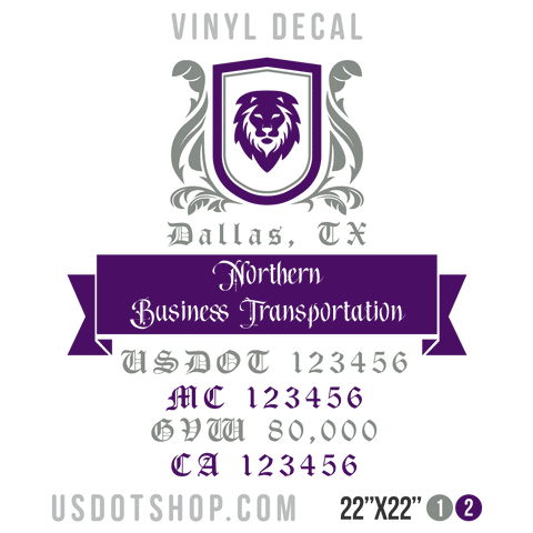 Truck Door Decal, Company Name, Location, USDOT, MC, GVW, CA