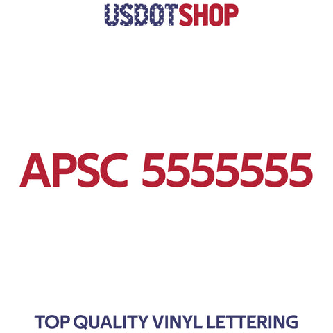APSC number decal