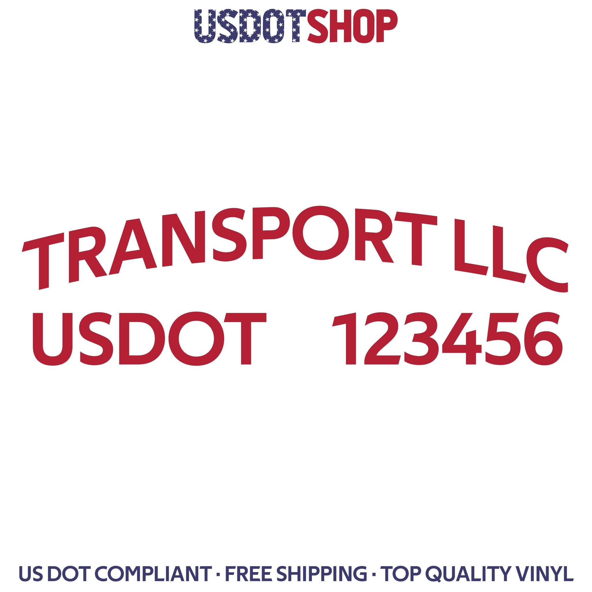 arched company name with usdot decal sticker