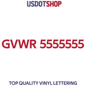 GVWR number decal