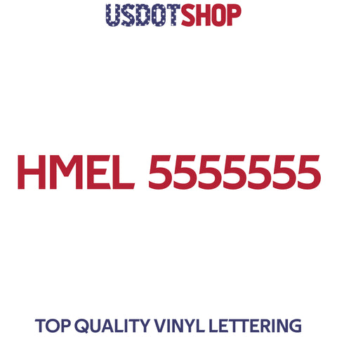 HMEL number sticker