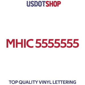 MHIC number decal 