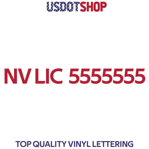 NV LIC number decal