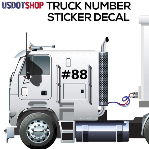 truck number decal sticker lettering