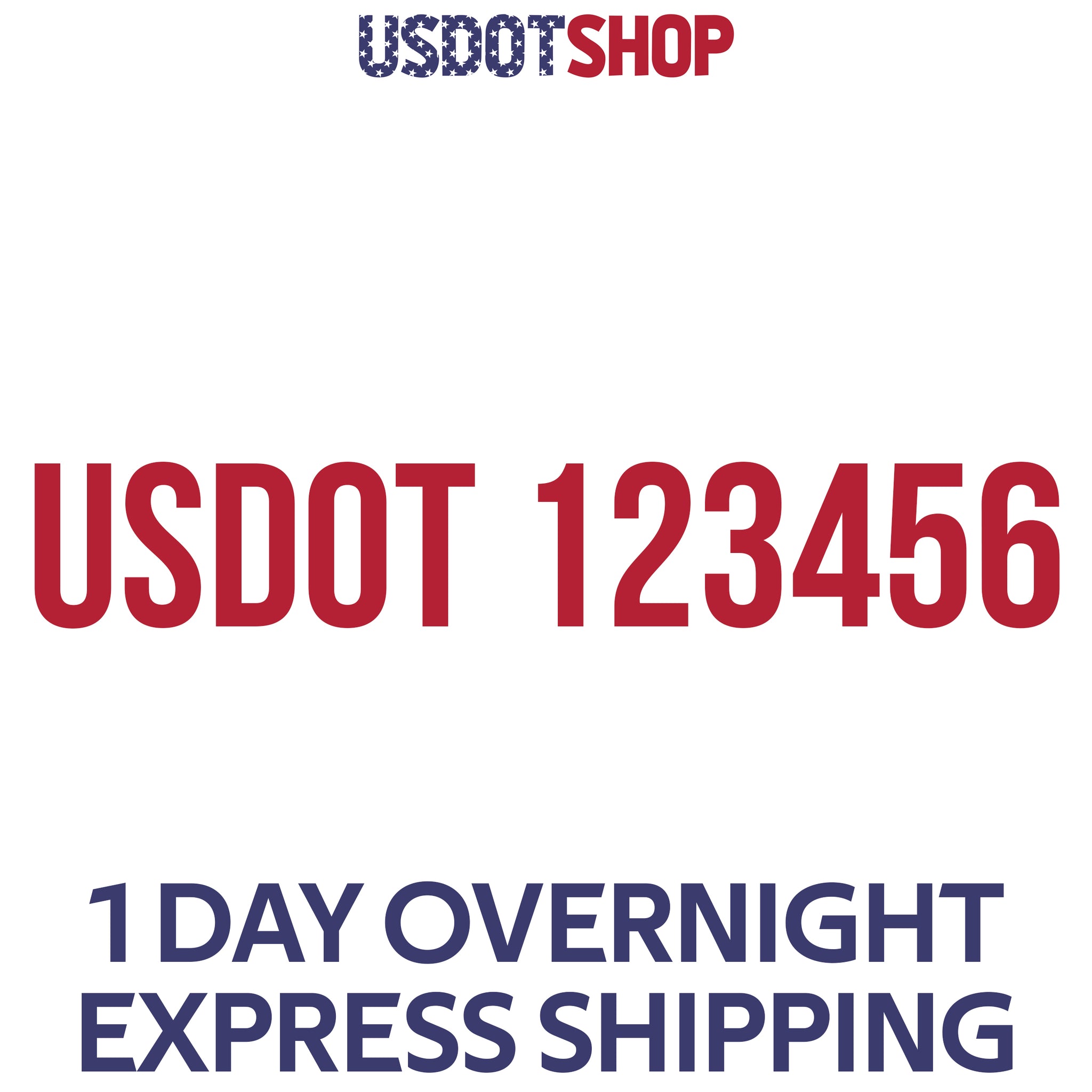 usdot number decal sticker 1 day overnight express shipping