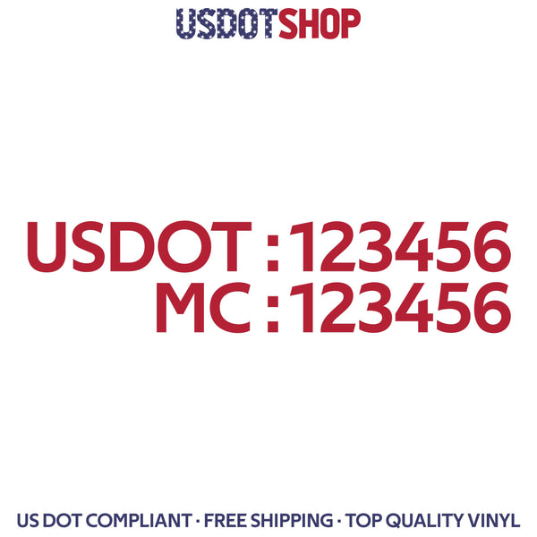 us dot and mc number decal sticker