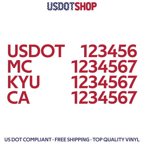 usdot mc kyu ca number decal sticker