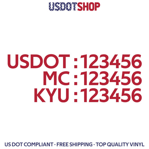 usdot mc kyu number decal