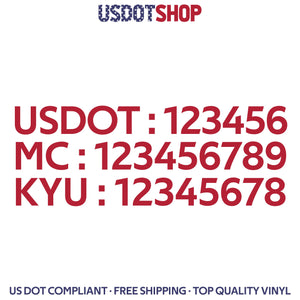 usdot mc kyu number decal sticker