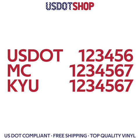 usdot, mc, kyu number spaced decal sticker