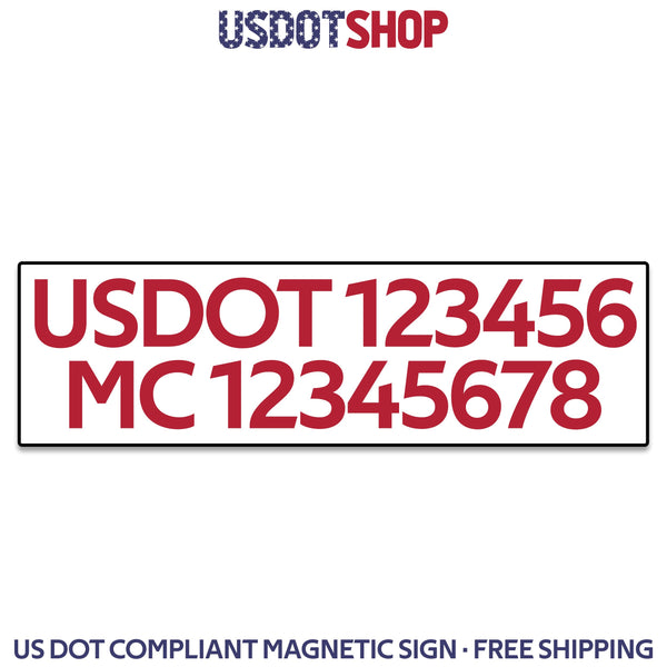 usdot & mc number magnetic sign