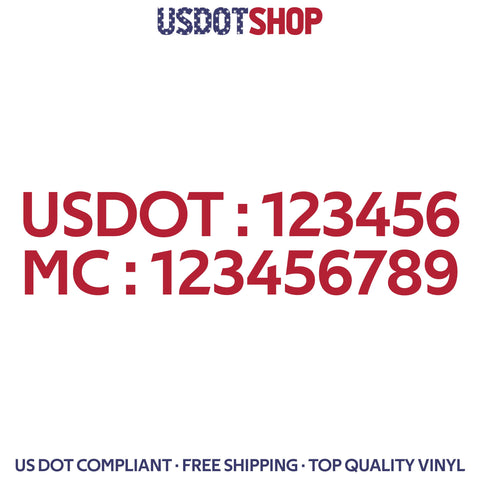 usdot & mc number decal sticker