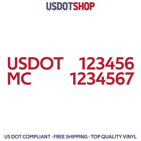 usdot & mc number decal sticker